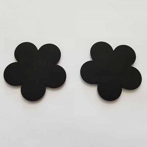 Fleur pvc 38 mm Noir Opaline