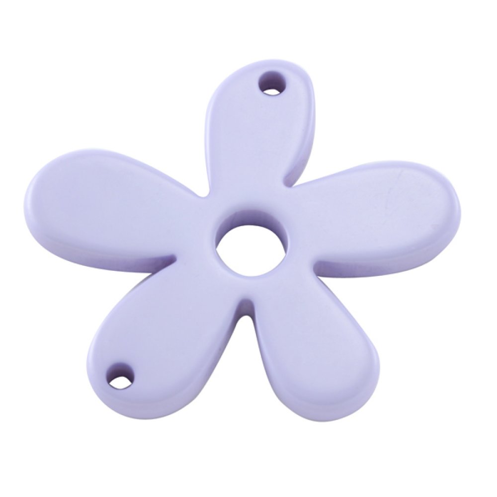 Fleur résine Galastyl 5 pétales 2 trous 58 mm Lilas