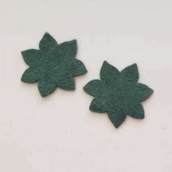 Jolie petite fleur en Feutrine 36 mm N&deg;16-07 x 2 pi&egrave;ces