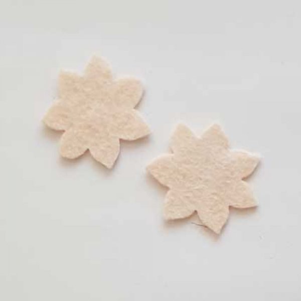 Jolie petite fleur en Feutrine 36 mm N&deg;19-07 x 2 pi&egrave;ces