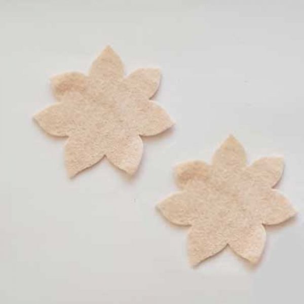 Jolie petite fleur en Feutrine 60 mm N&deg;19-19 x 2 pi&egrave;ces