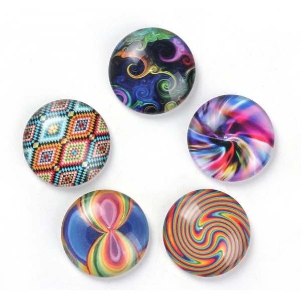 Lot 20 cabochons verre rond 25 mm 95108