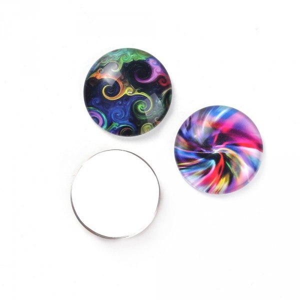 Lot 40 cabochons verre rond 25 mm 95108