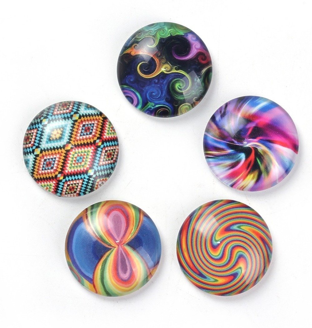 Lot 40 cabochons verre rond 25 mm 95108