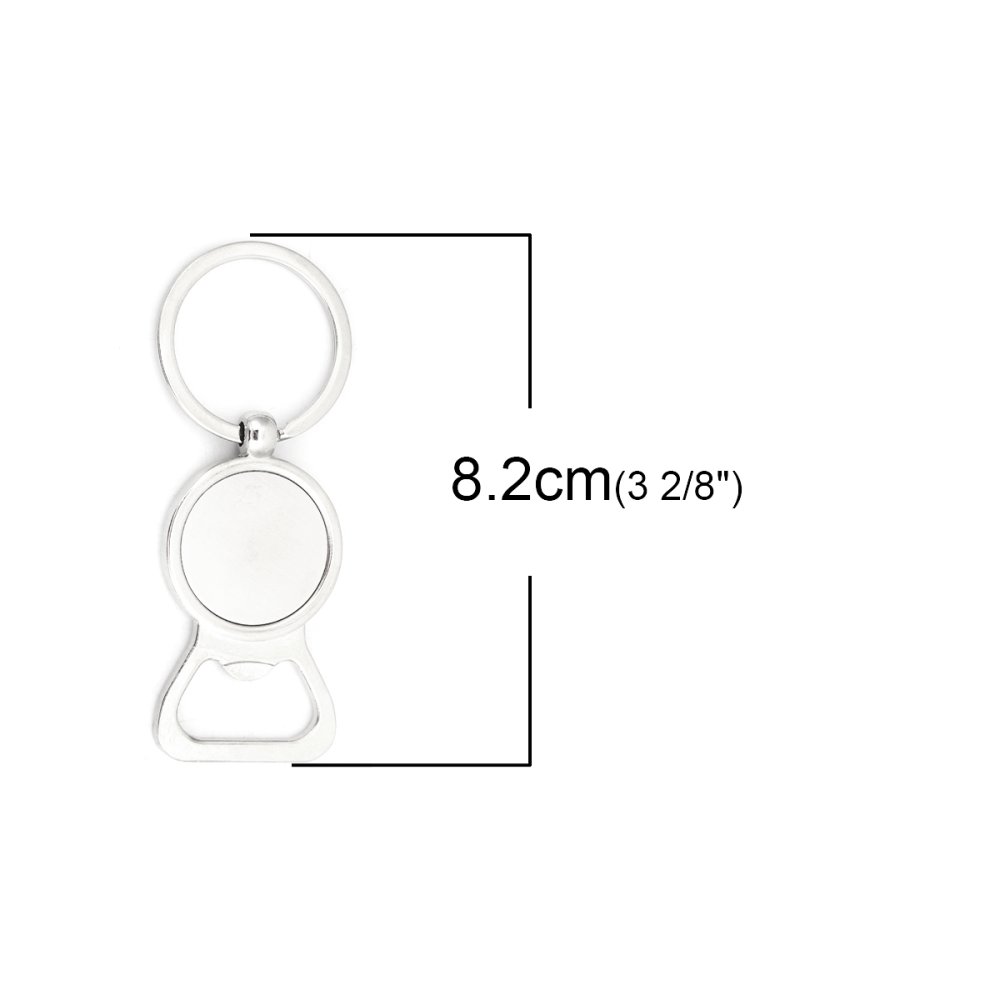 Lot de 10 Porte clés décapsuleurs 25 mm argent N°01