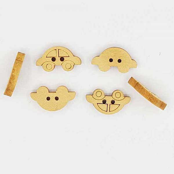 Lot de 10 boutons bois voitures N&deg;01