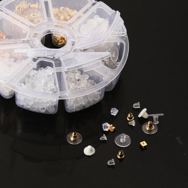 Lot de 400 embouts N&deg;02 mixte (soit 200 paires) poussoir pour boucle d'oreille.