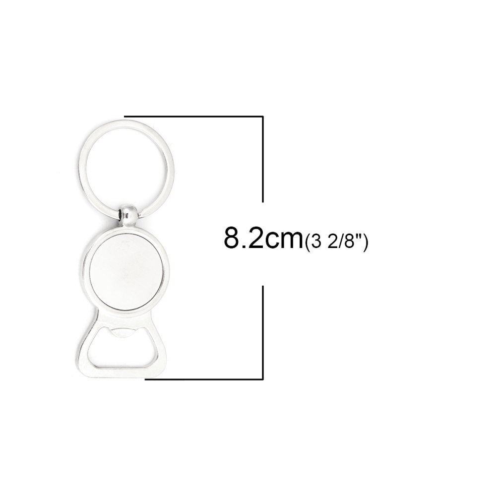 Lot de 5 Porte clés décapsuleurs 25 mm argent N°01