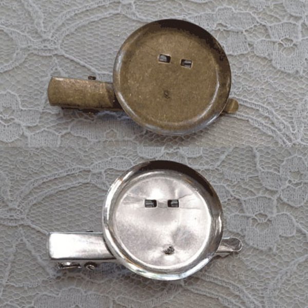 Lot de 5 supports broches plateau - Couleur Argent 45 mm x 8 mm.