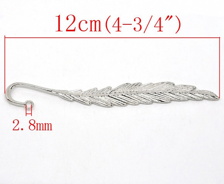 Marque page N&deg;01 plume Argent Clair