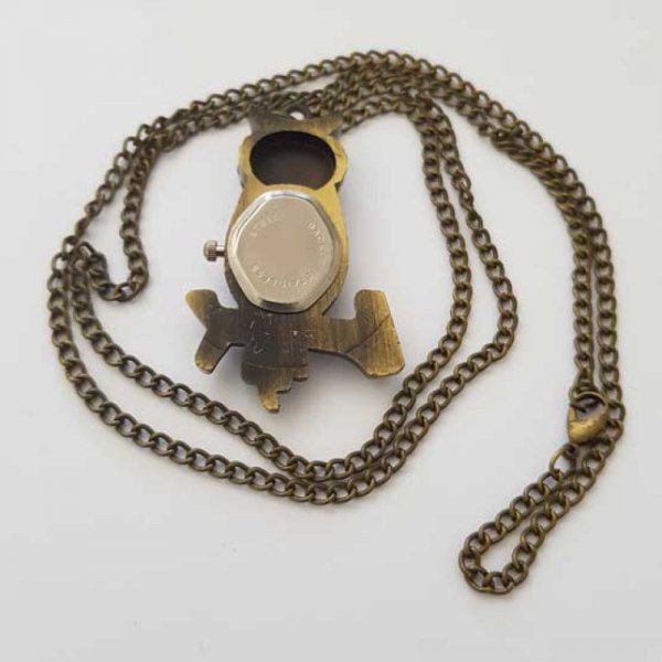 Montre Gousset Hibou Bronze Antique avec Cha&icirc;ne