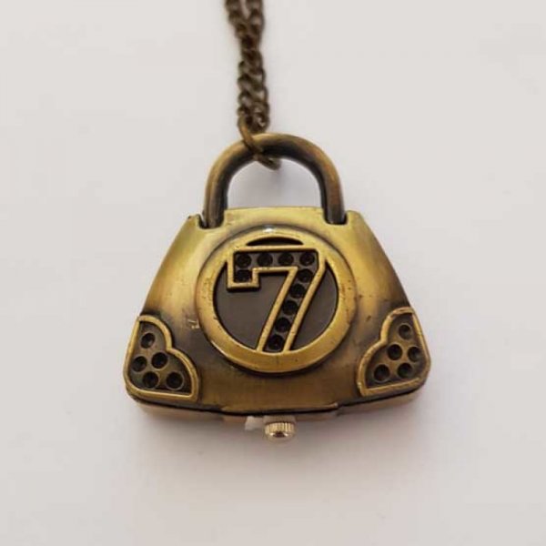 Montre Gousset Sac Bronze Antique avec Cha&icirc;ne