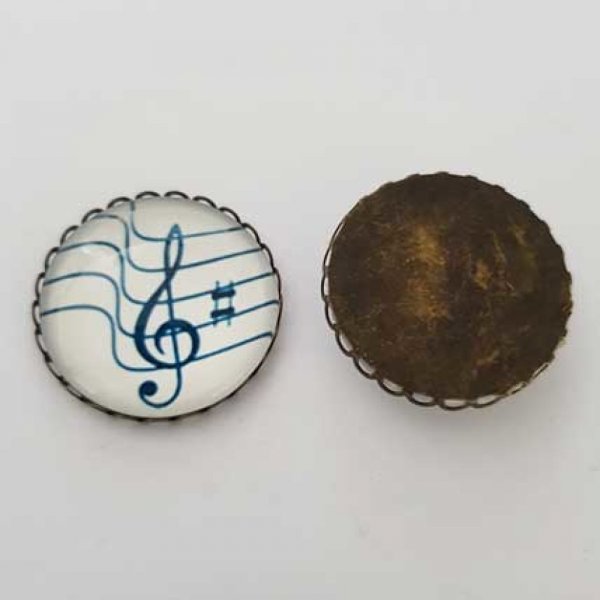 Pendentif Cabochon 30 mm Fantaisie N&deg;01-05 musique