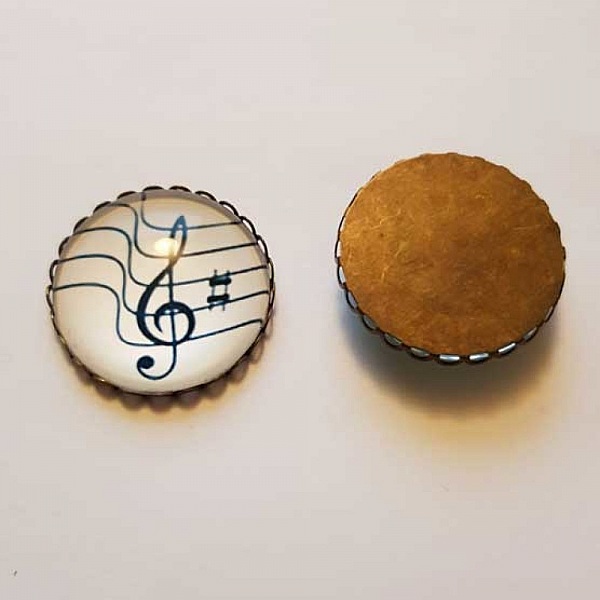 Pendentif Cabochon 30 mm Fantaisie N&deg;04-05 musique