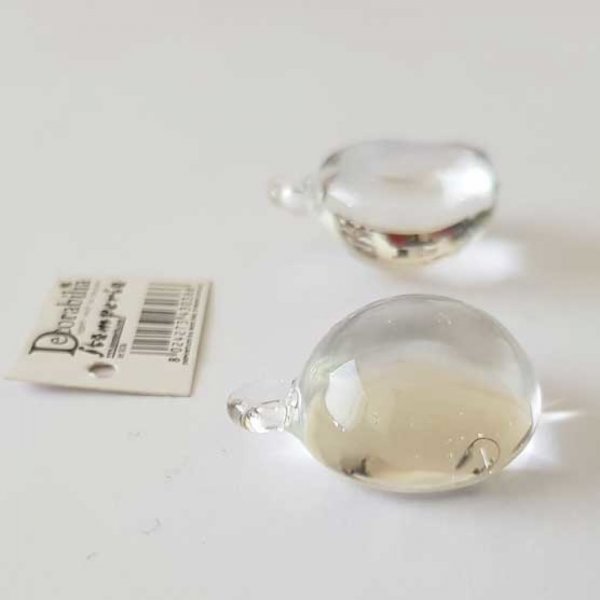 Pendentif N&deg;002 Demi Boule En Verre Transparent Stamperia
