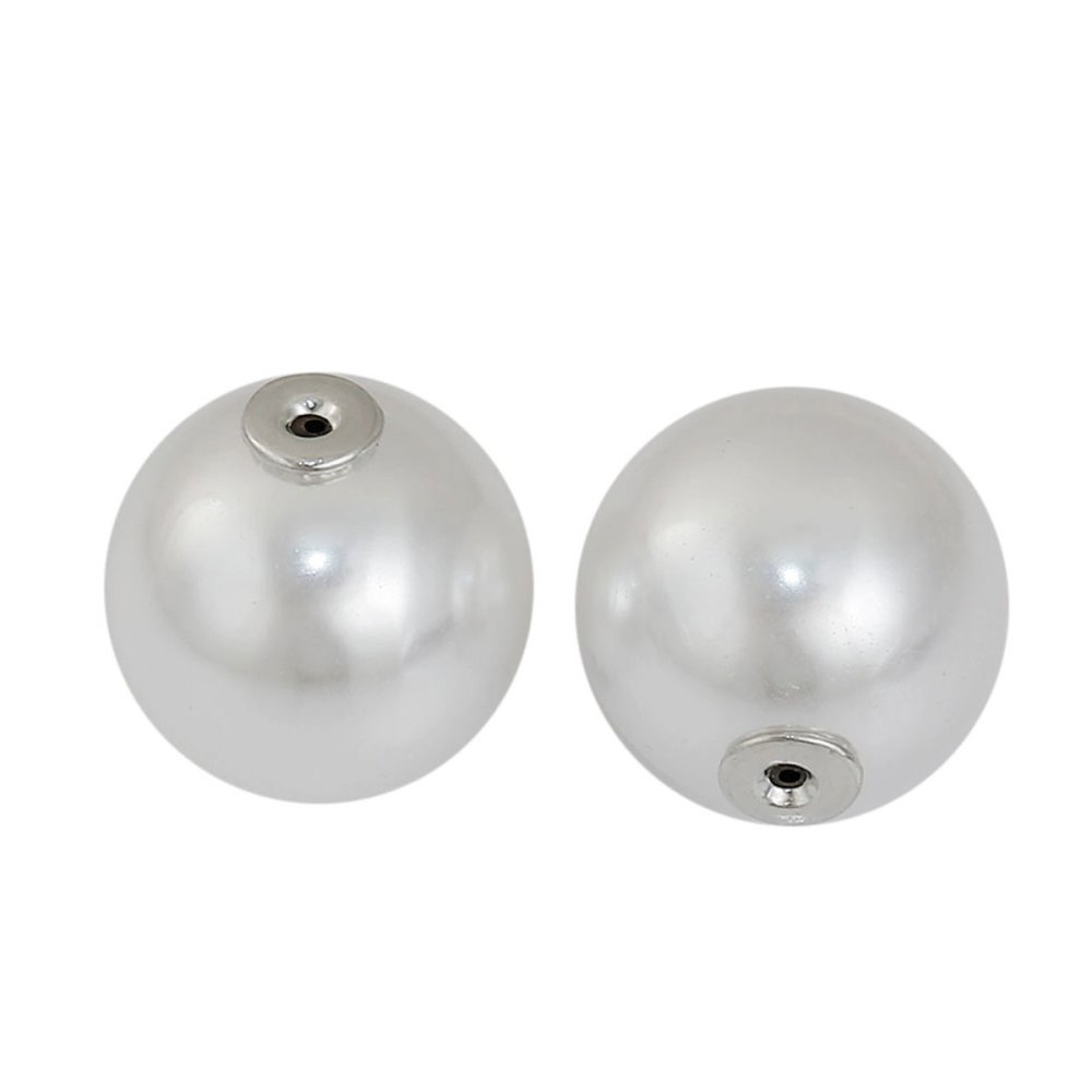 Perle 1 trou poussoir 10 mm Blanc