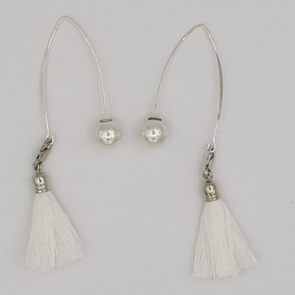 Perle 1 trou poussoir 10 mm Blanc