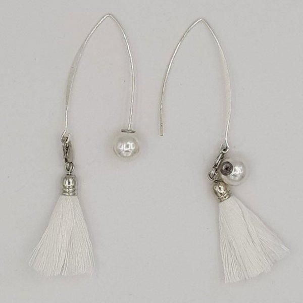 Perle 1 trou poussoir 12 mm Blanc