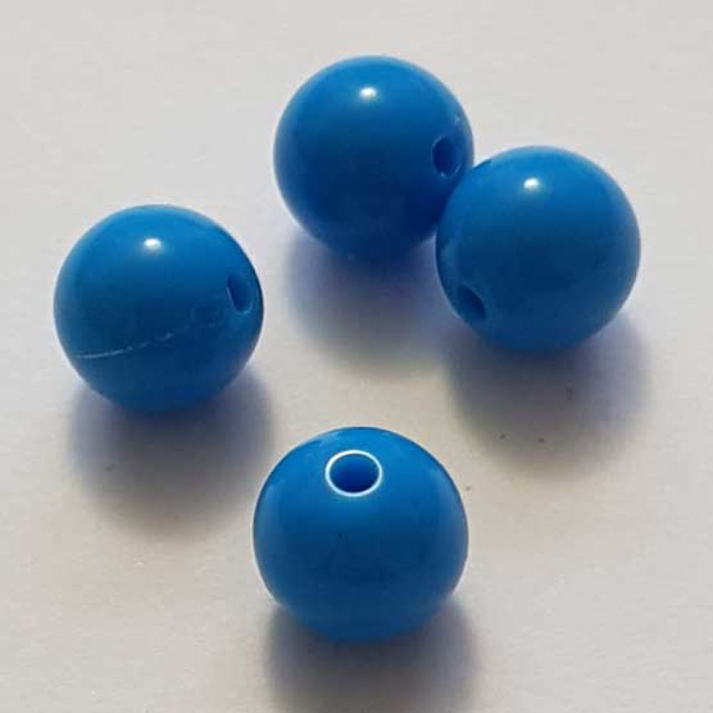 Perle Acrylique Ronde 10 mm Bleu 01 x 1 Pièce