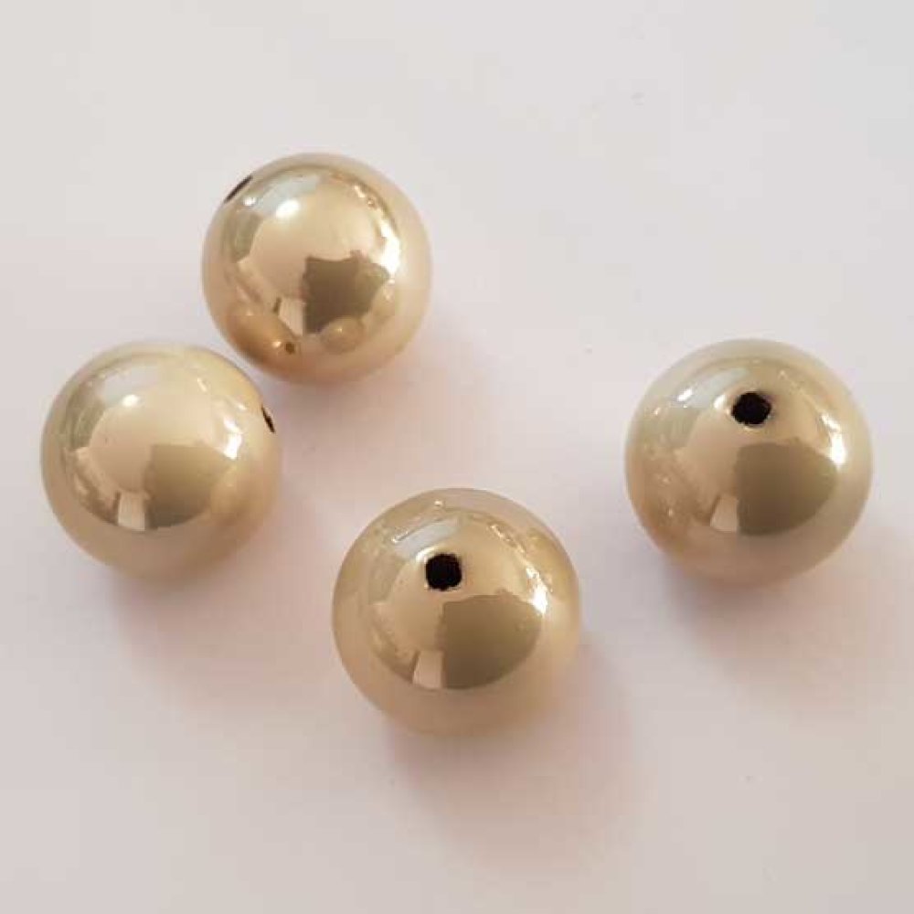 Perle Acrylique Ronde 20 mm Beige Brillante 02 x 1 Pièce
