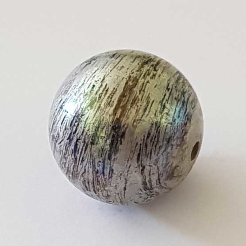 Perle Acrylique Ronde 22 mm Argenté Gris 03 x 1 Pièce