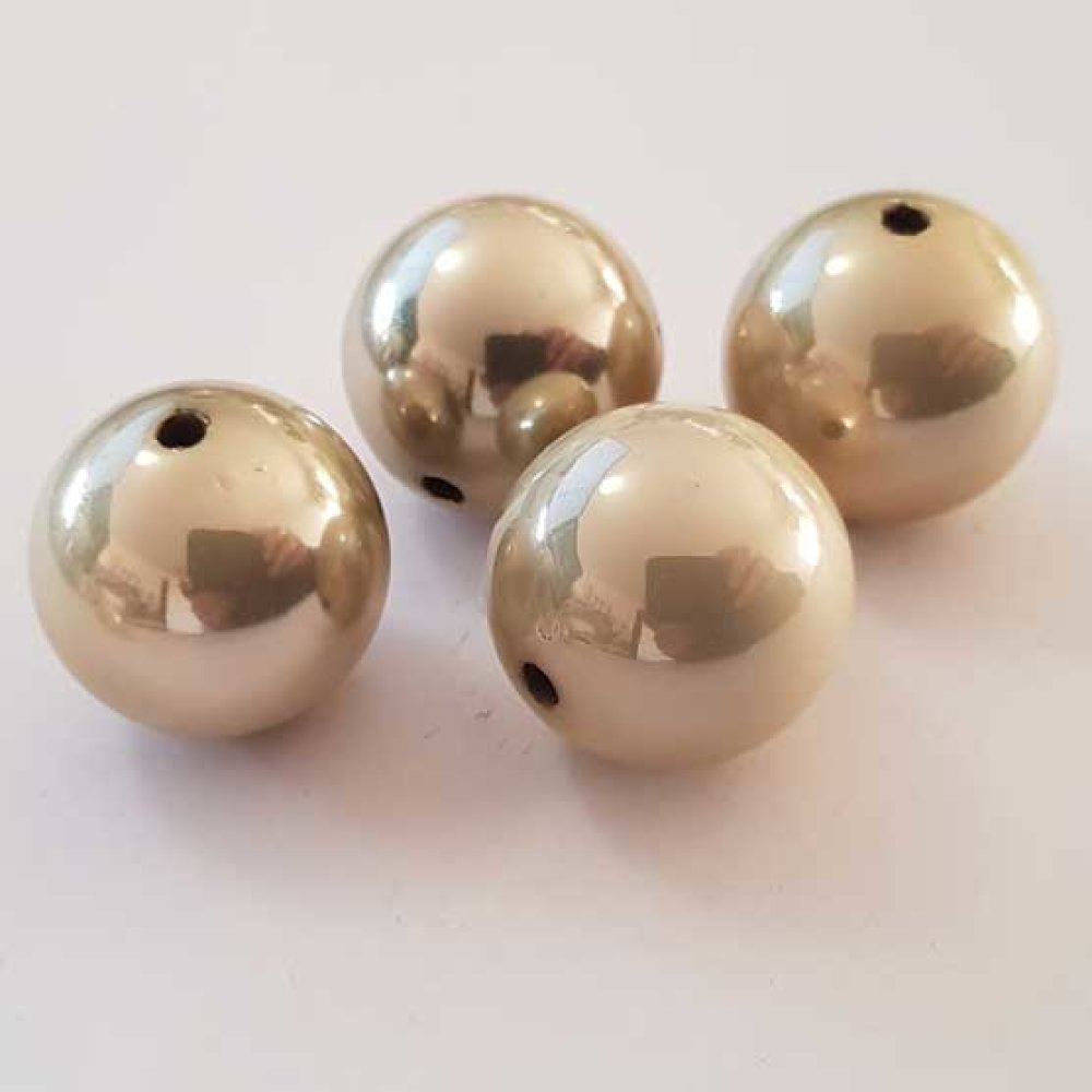 Perle Acrylique Ronde 24 mm Beige Brillante 02 x 1 Pièce