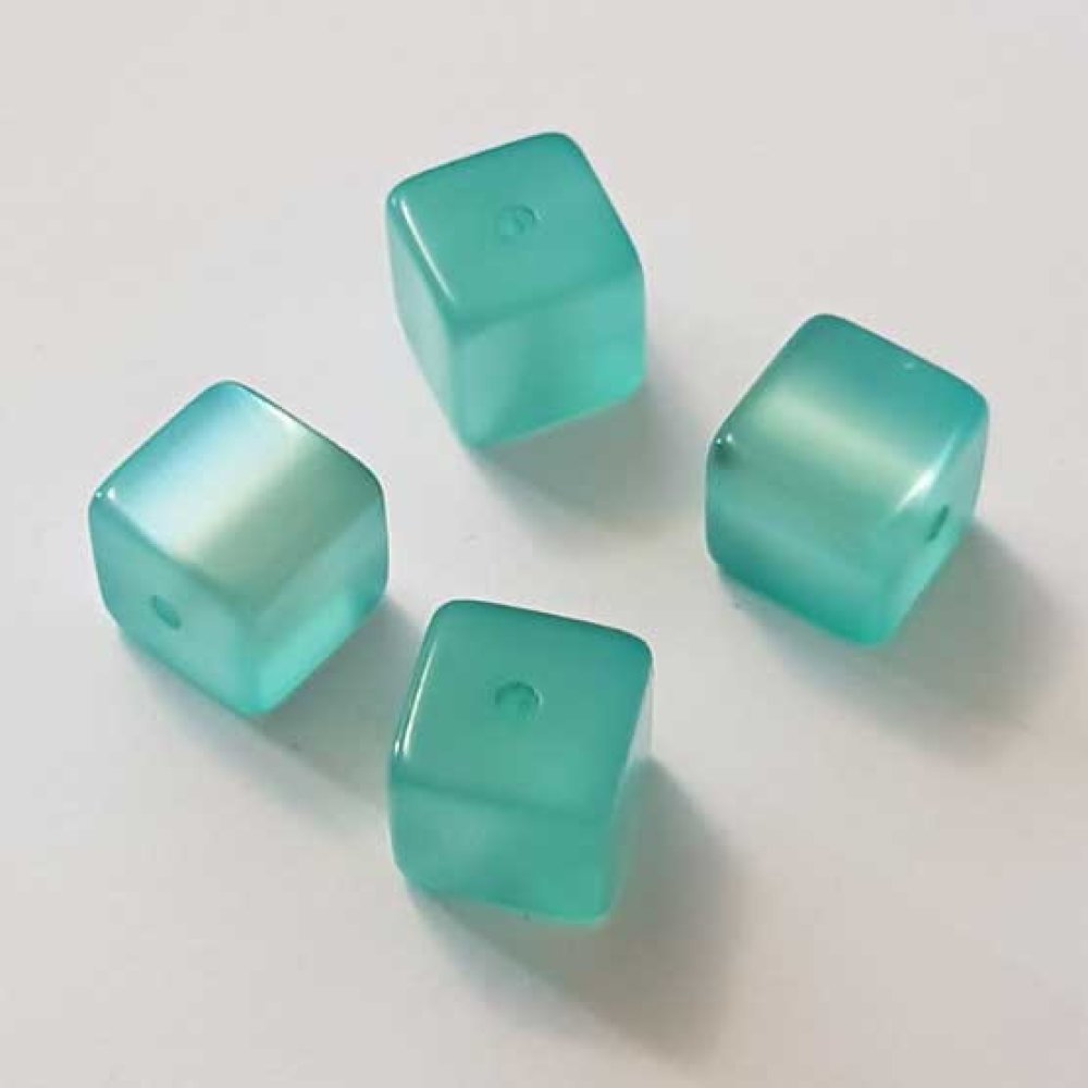Perle Cube Polaris Brillant 10 mm Vert 01