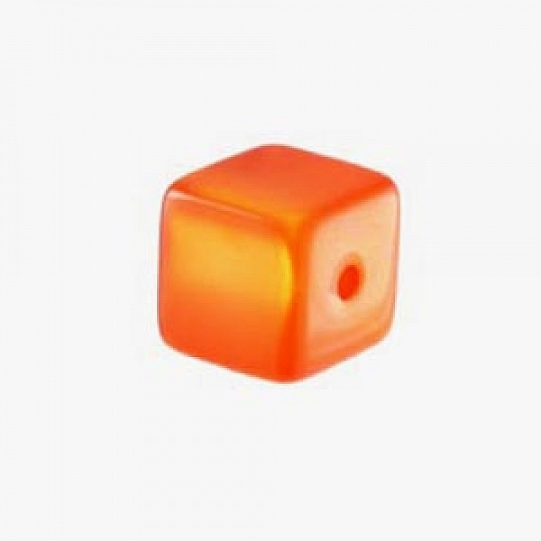 Perle Cube Polaris Brillant 10 mm Orange