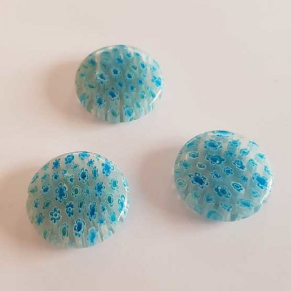 Perle Galet en Verre Fantaisie Fleur 25 mm N&deg;03