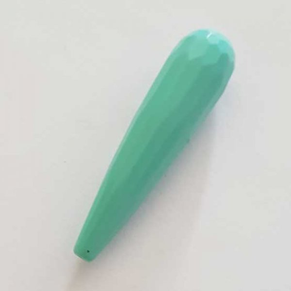 Perle Goutte Facett&eacute;e Vert P&acirc;le 40 mm