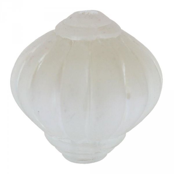 Perle Lucite Forme Lampion Stri&eacute;e Cristal