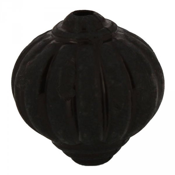 Perle Lucite Forme Lampion Stri&eacute;e Noir