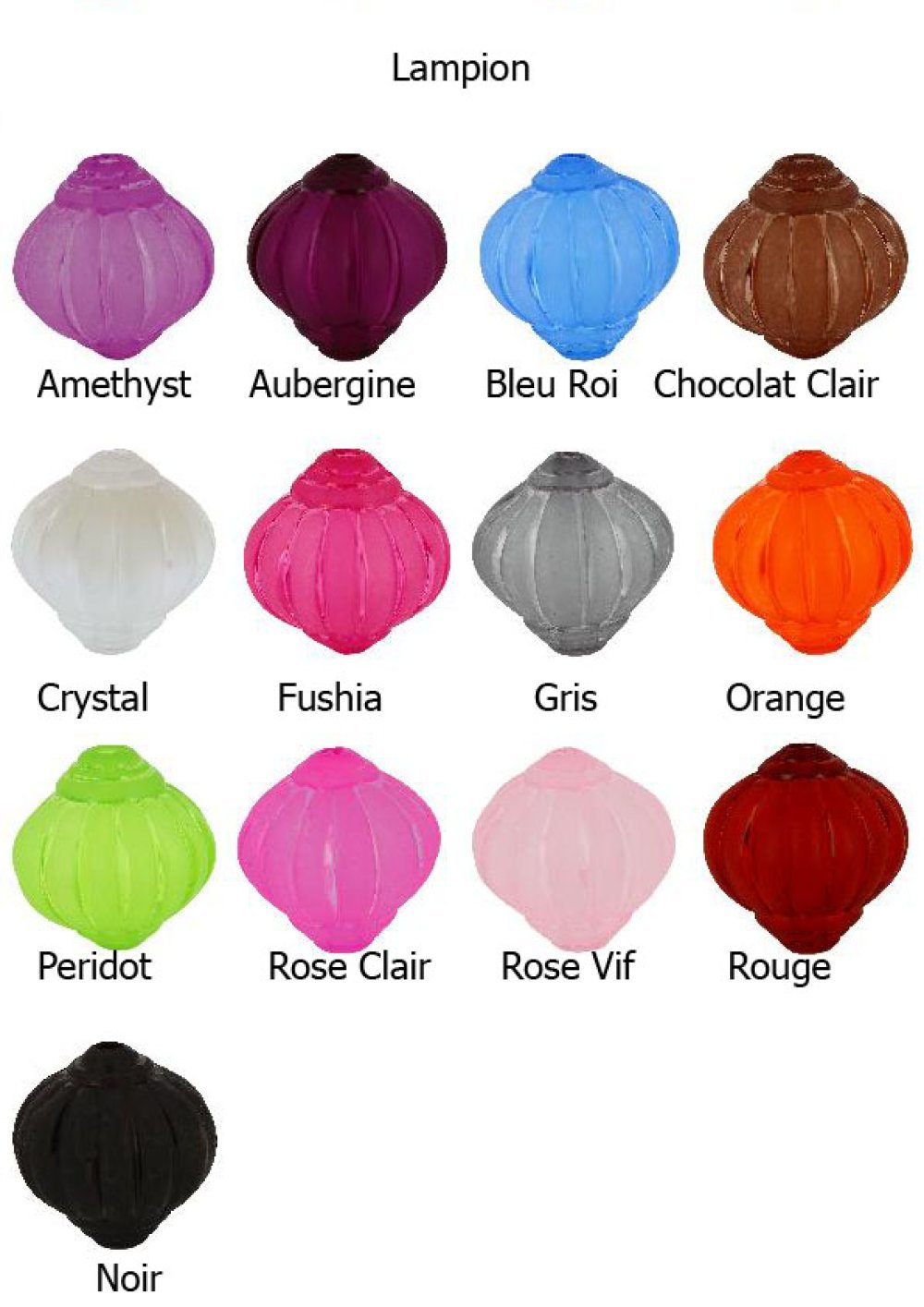 Perle Lucite Forme Lampion Stri&eacute;e Rose Clair