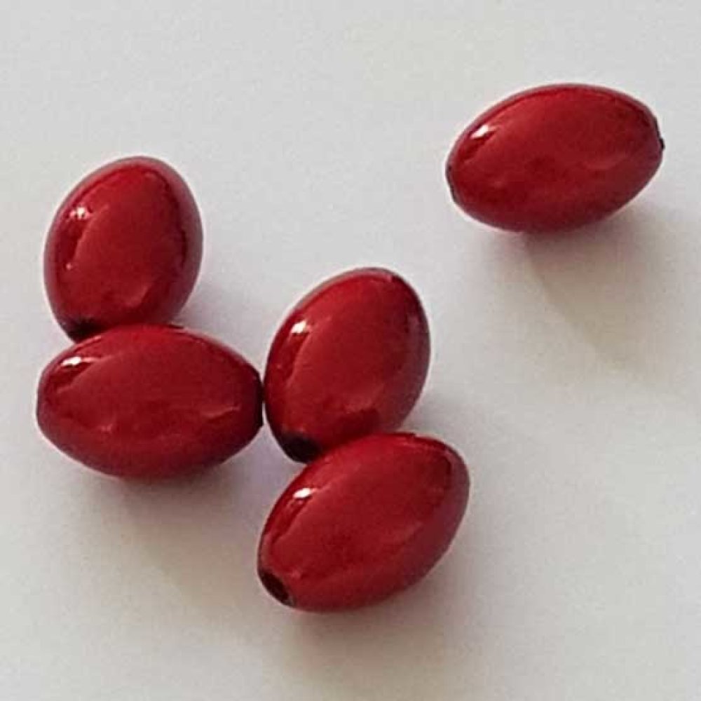 Perle Magique Ovale Rouge 02 14 mm