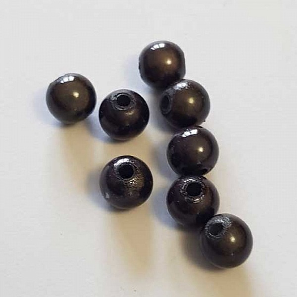 Perle Magique Ronde 06 mm Gris Fum&eacute; x 8