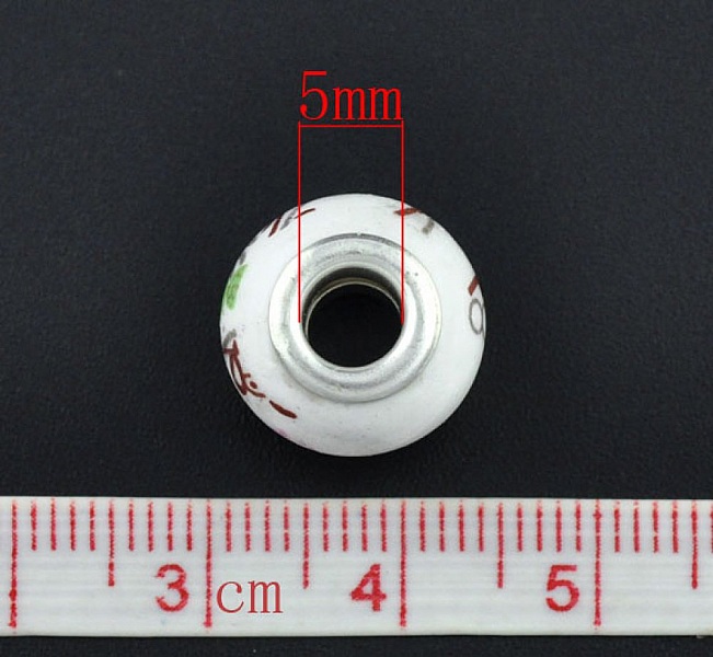 Perle N&deg;0044 Blanc Rose compatible europ&eacute;en