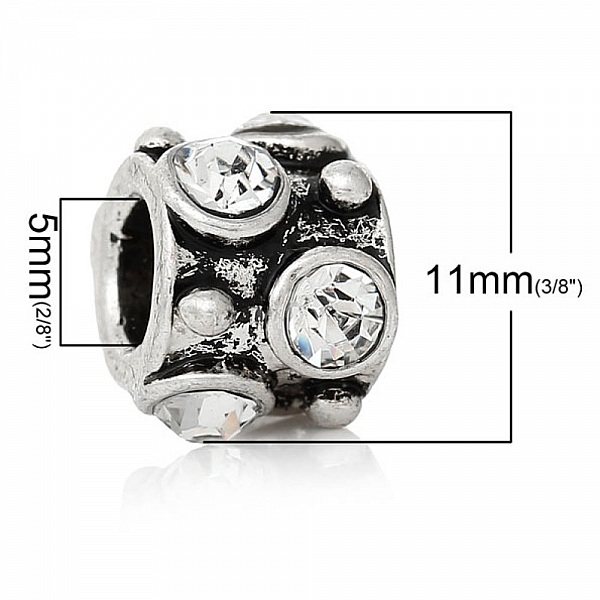 Perle N&deg;0189 compatible Europ&eacute;en Argent