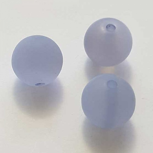 Perle Polaris Mat Ronde 14 mm Bleu Mauve 01 x 1 Pi&egrave;ce