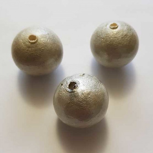 Perle Ronde Papier Mach&eacute; GT 30mm Gris Souris