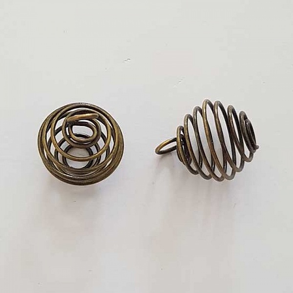 Perle Spiral Ressort Cage 19 mm Bronze N&deg;04