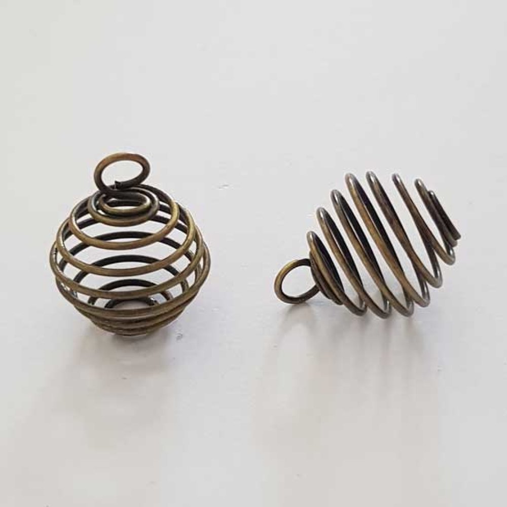 Perle Spiral Ressort Cage 19 mm Bronze N°04
