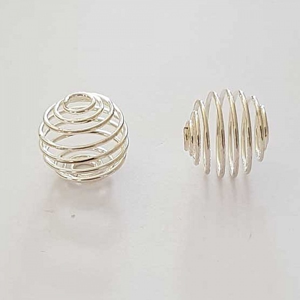 Perle Spiral Ressort Cage 13 mm Argent N&deg;05