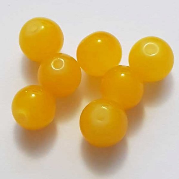 Perle Verre Ronde 10 mm Orange 01 x 1 Pi&egrave;ce