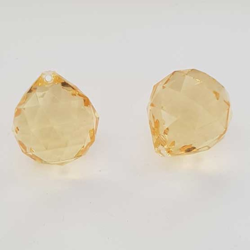 Perle acrylique Diamant transparent 30 x 31 mm Jaune