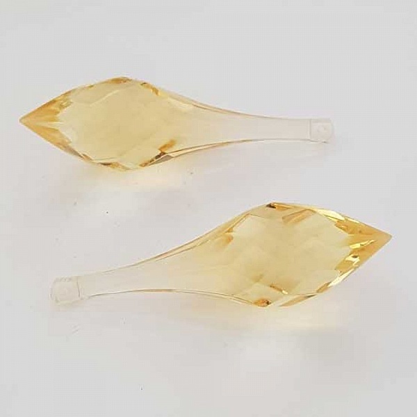 Perle acrylique Diamant transparent 73 x 21 mm Goutte Jaune