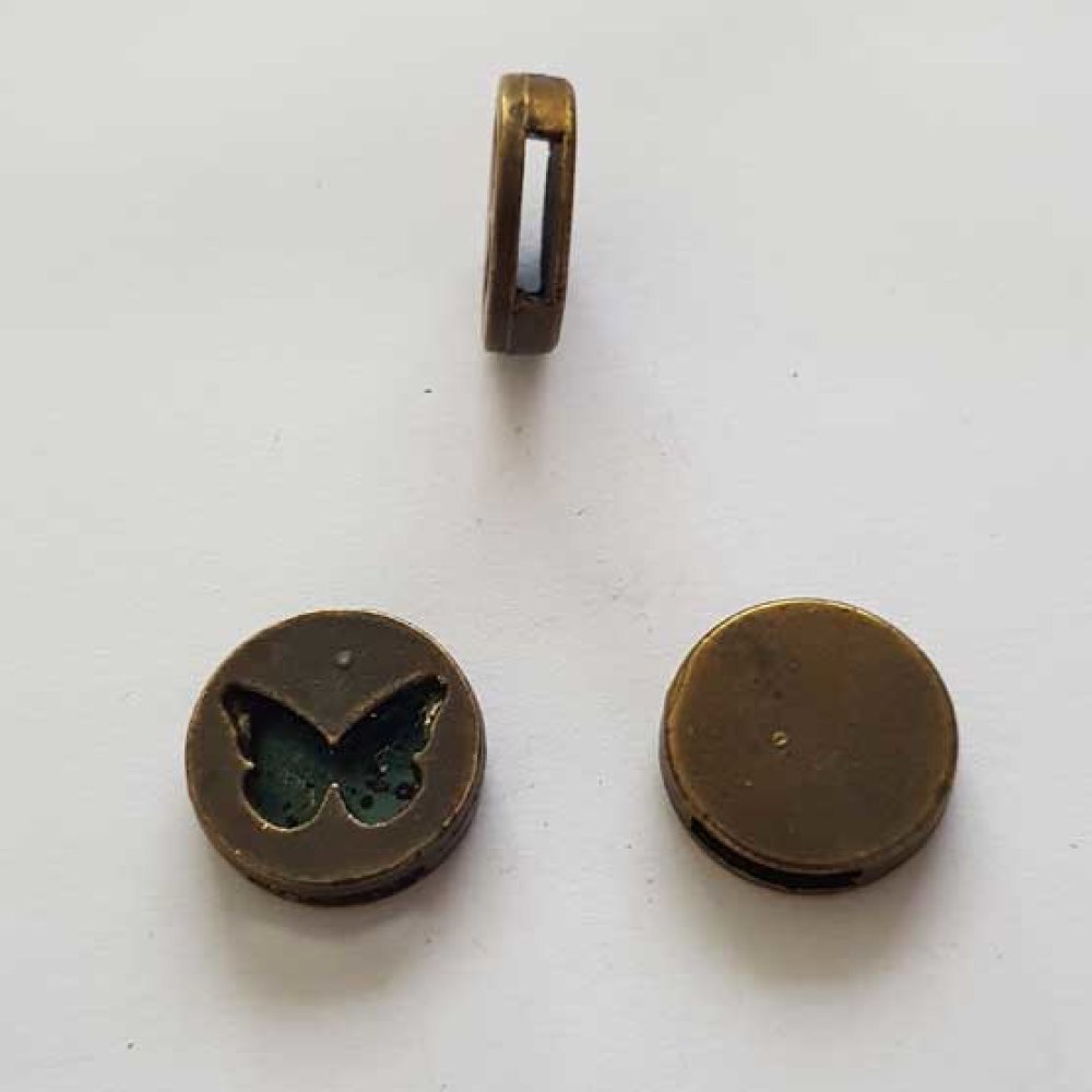 Perle passant pour cuir 10 mm Cuivre N°10