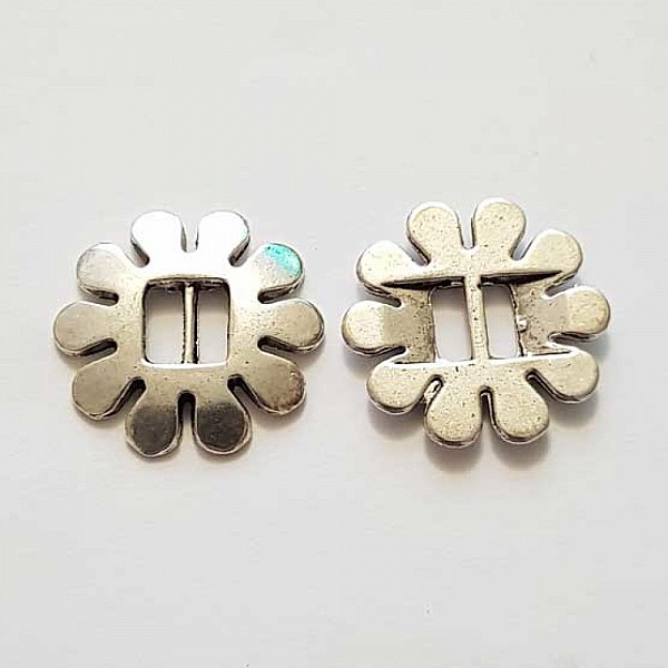 Perle passant rectangle pour cuir 06 mm Argent N&deg;15