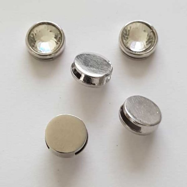 Perle passant rond pour cuir 06 mm Argent N&deg;16