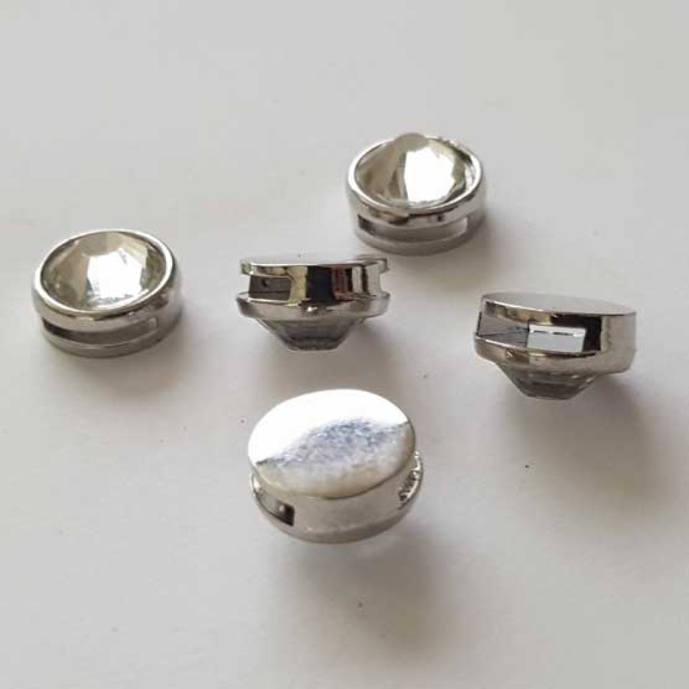 Perle passant rond pour cuir 06 mm Argent N°16
