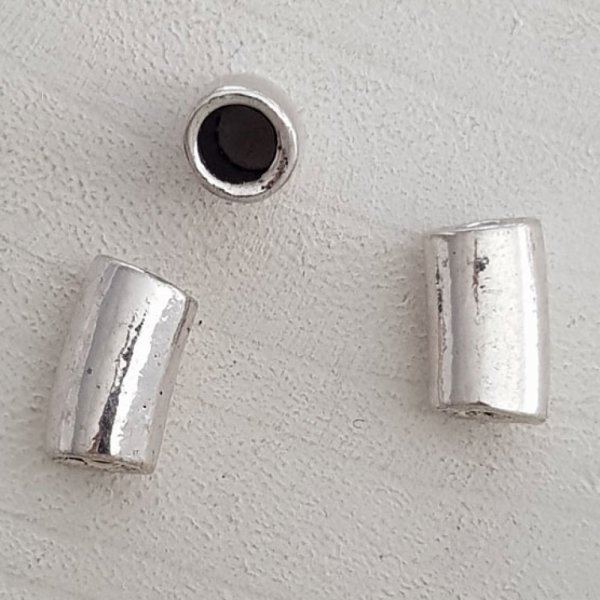 Perle passant tube Argent N&deg;01